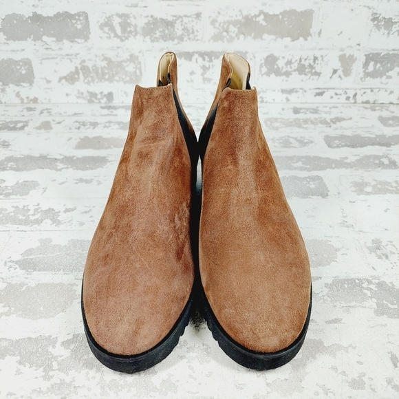 New Amalfi by Rangoni Suede Almond Toe Brown Chelsea Boots i403 - Picture 3 of 11